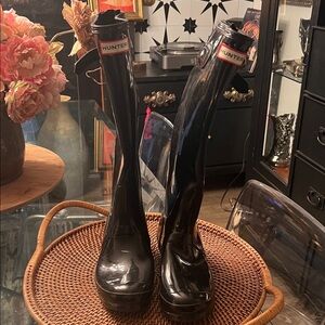 Hunter Glossy Black Rain Boots